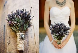 trang trí tiệc cưới với hoa lavender khô